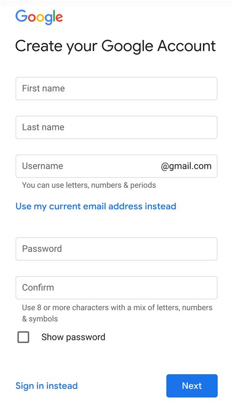 Create An Account .